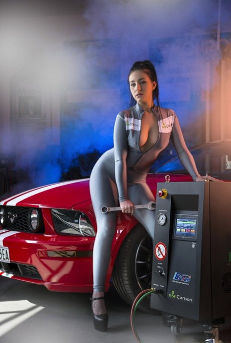 Gorgeous teen Ilona Kondic strips to her heels for a centerfold shoot