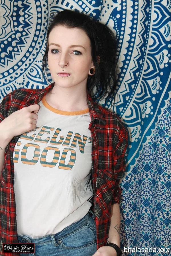 Gorgeous brunette MILF posing in her white shirt and ripped jeans in a solo  - Jeans, Tattoo, MILF, Clothed, Babe, Non Nude, Beautiful, Solo, Brunette  - Photo 12