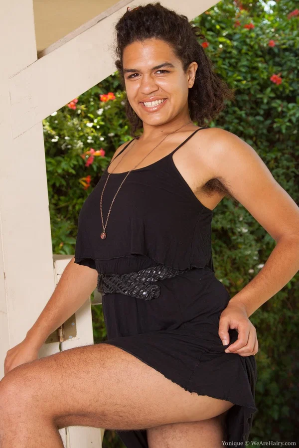 Latina girl with hairy underarms and ass spreads her hairy cunt on balcony  - Latina, Hairy, Outdoor, Babe, Ebony, Ass, Pussy, Spreading, Close Up, Big Tits  - Photo 1