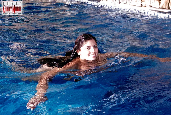 Latina plumper Kerry Marie and her big pornstar juggs get wet in pool  - BBW, Big Tits, Outdoor, Pornstar, Curvy, Latina, Nipples, Pool, Chubby, Wet  - Photo 14