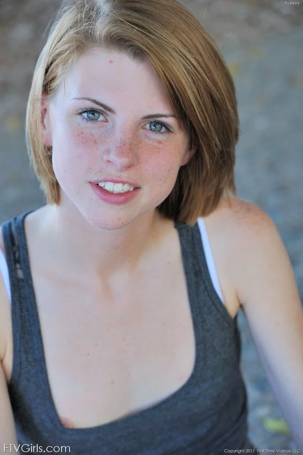 Redhead teen Aubrey shyly takes her time stripping off on the street  - Face, Teen, Cute, Tiny Tits, Outdoor, Skinny, Redhead, Babe, Jeans, Sandals  - Photo 6
