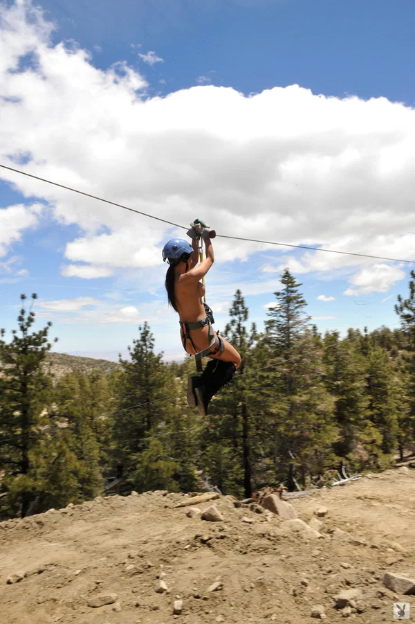 Models with stunning curves having fun naked on water zip lines and parachutes  - Centerfold, Asian, MILF, Babe, Bikini, Skinny, Beautiful, Outdoor, Boots, Brunette  - Photo 11