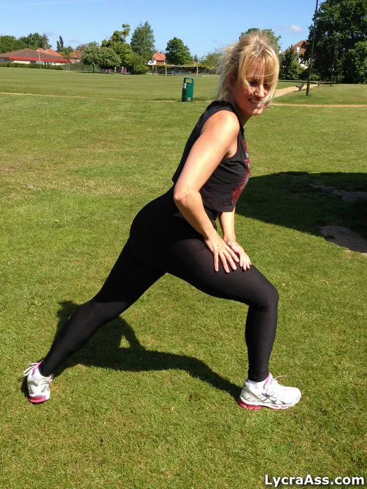 Fitness freak Daniella makes sure everyone notices her ass while exercising  - Yoga Pants, Sports, Mature, Outdoor, Ass, Non Nude, British, PAWG  - Photo 9