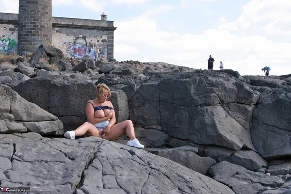 UK amateur Curvy Claire displays her large tits and pussy in a public setting  - Public, Mature, Chubby, BBW, MILF, Short Hair, Thick, Amateur, Big Tits, Curvy  - Photo 19