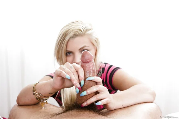 Non nude blonde pornstar Alex Little giving handjob to large cock  - Handjob, Non Nude, Big Cock, Pornstar, Blonde, Blowjob  - Photo 13