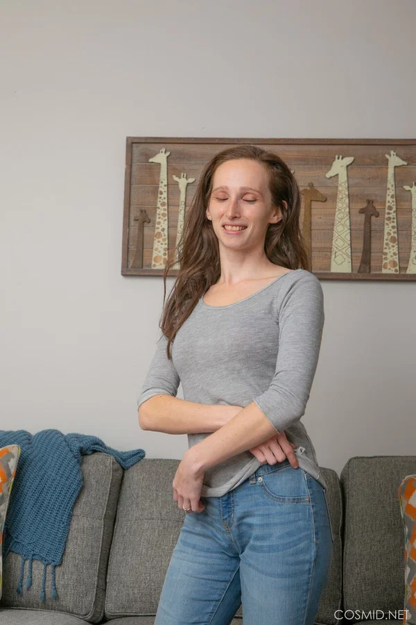 Amateur solo girl shows her naked butt and pussy after removing jeans  - Jeans, Ass, Feet, Asshole, Legs, Clothed, PAWG, Panties, Spreading, Pussy  - Photo 1