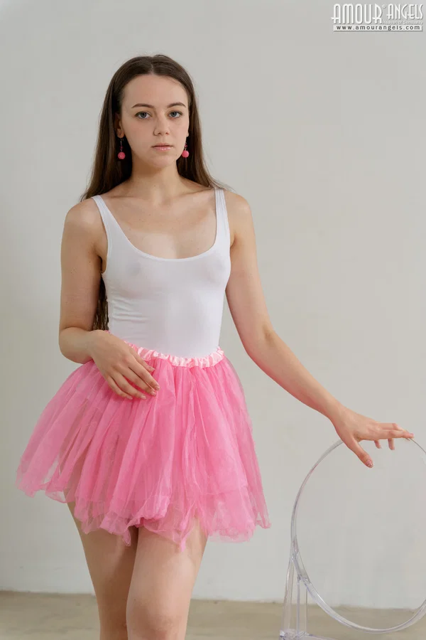 Skinny teen Courtney removes a tutu and white tank top to go nude  - Teen, Amateur, Babe, Beautiful, Skirt, Skinny, Cute, Legs, Clothed, Tiny Tits  - Photo 2