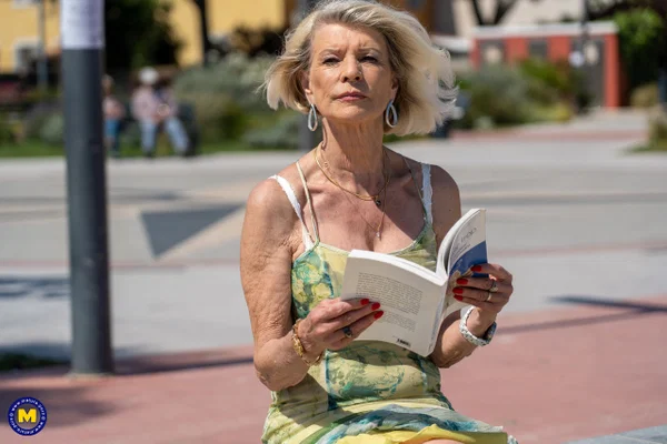 Blonde granny Eva Delage picks up a couple of boys for a bout of MMF sex  - Granny, MMF, Threesome, Reality, Public, Big Cock, Blowjob, Groupsex, Outdoor, Amateur  - Photo 1