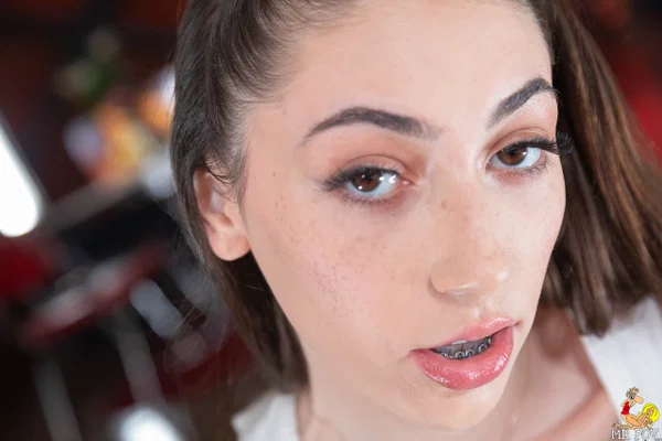 Thin girl with braces Tiana Blow undresses before hardcore POV sex  - Petite, Braces, POV, Missionary, Family, Pussy, Pornstar, Brunette, Handjob, Outdoor  - Photo 2