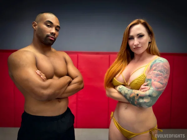 Tattooed babe Sophia Locke enjoys interracial sex while wrestling with a man  - Feet, Big Tits, Bikini, Pussy, Cowgirl, Spreading, Babe, Beautiful, Solo  - Photo 4