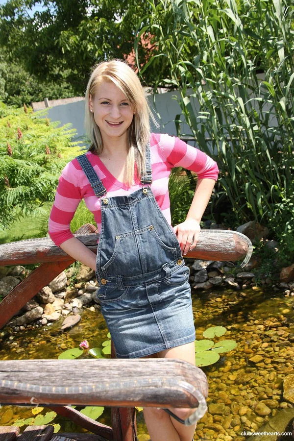 Skinny teen babe Candy L strips down naked and masturbates outdoors  - Outdoor, Skinny, Beautiful, Shaved, Cute, Dildo, Teen, Tattoo, Solo, Spreading  - Photo 1