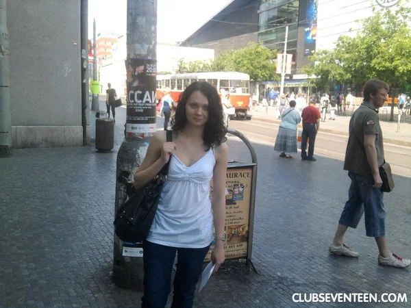 Dark haired teen is captured in candid action while out and about  - Teen, Beautiful, Cute, Babe, European, Solo  - Photo 1