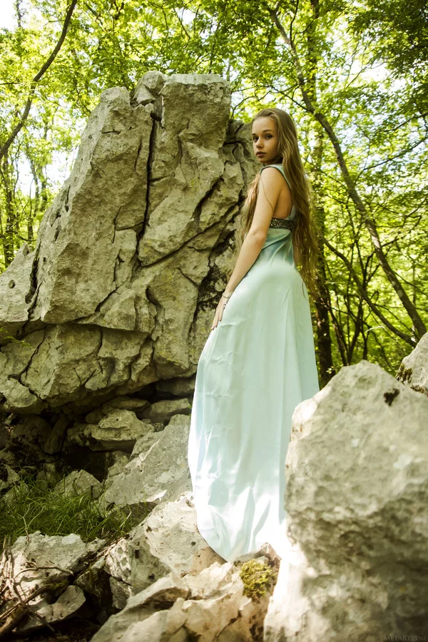 Teen princess in long dress Milena D teases with her hairy pussy in the woods  - Hairy, Teen, Outdoor, Sexy, Tiny Tits, Pussy, Pale, Spreading, Cute, Legs  - Photo 1