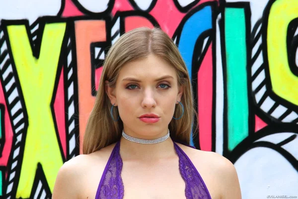 Adorable blondie in a purple outfit Giselle Palmer showing her curves  - Teen, Cute, Pornstar, Blonde, Brunette, Non Nude  - Photo 11