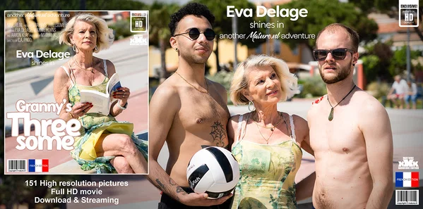 Blonde granny Eva Delage picks up a couple of boys for a bout of MMF sex  - Granny, MMF, Threesome, Reality, Public, Big Cock, Blowjob, Groupsex, Outdoor, Amateur  - Photo 11
