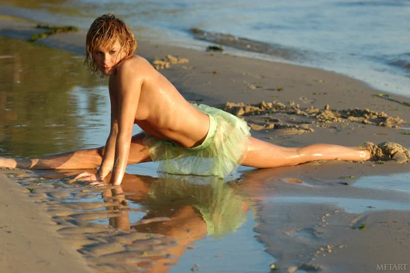 Met Art featuring Yana D Hot Photos  - Beach, Wet, Sexy, Ass, Skirt, Cute, Tiny Tits, Outdoor, PAWG, Blonde  - Photo 13