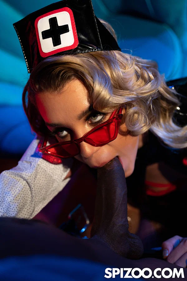 Slender teen Elena Vedem gets fucked wearing a stunning latex nurse uniform  - Latex, Nurse, Sexy, Uniform, Glasses, Interracial, Fetish, Pussy, Lingerie, Natural Tits  - Photo 11