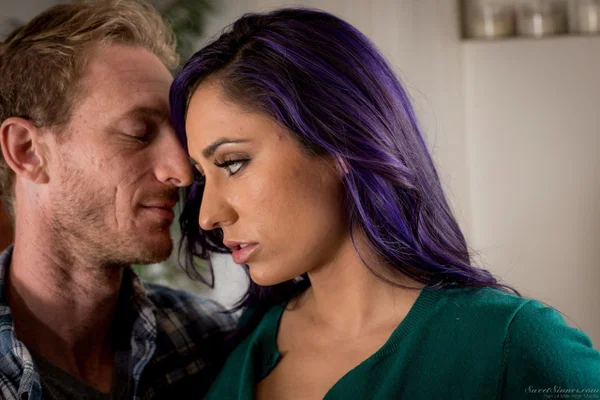 Reena Sky with violet hair has make-up sex with her ex-boyfriend  - Pornstar, MILF, Handjob, Brunette, Big Tits, Blowjob, Cowgirl, Non Nude, Spreading, Pussy  - Photo 3