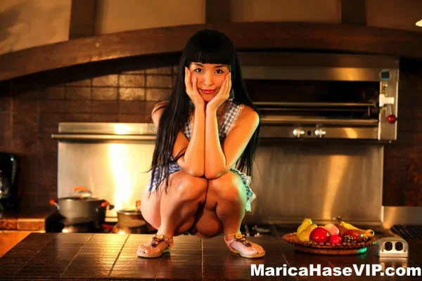 Japanese housewife Marica Hase releases her tits and twat from an apron  - Japanese, MILF, Spreading, Pornstar, Asian, Hairy, Pussy, Close Up, Brunette, Petite  - Photo 1