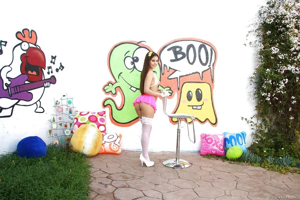 Young pornstar Lucy Doll folding back labia lips of pink pussy  - Outdoor, Teen, High Heels, Pornstar, Close Up, Stockings, Ass, Spreading, Shaved, Pussy  - Photo 3