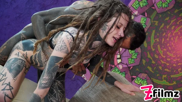 Alternative couple Papi V & Ceci Milky Mouz have sex on a sofa  - Tattoo, Piercing, Pussy, Fetish, Orgasm, Ass Fucking, Doggy Style, Pigtails, Big Cock, Lingerie  - Photo 11