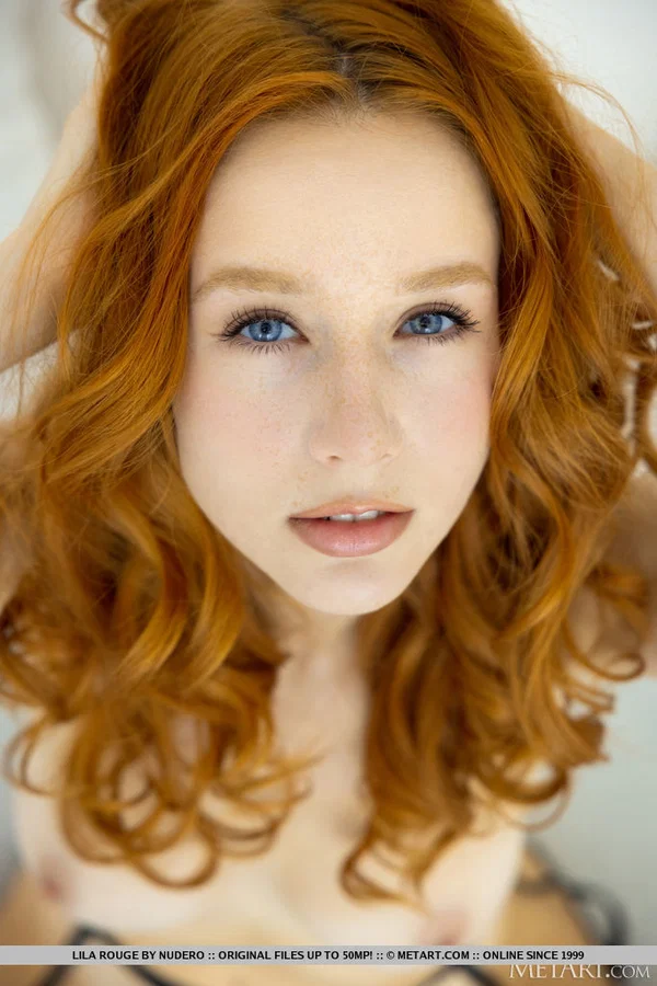 Hot redheaded teen Lila Rouge removes her lingerie in black hosiery  - Redhead, Face, Lingerie, Stockings, Close Up, Panties, Spreading, Beautiful, Pussy, Ass  - Photo 18