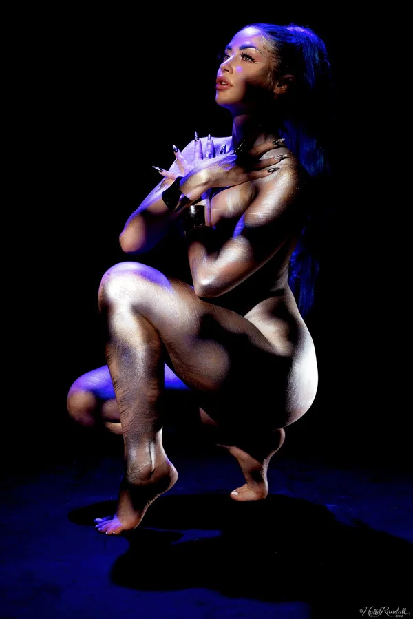 Glamorous blonde pornstar Jewelz Blu posing and stripping in the dark  - Centerfold, Curvy, BBW, Chubby, Thick, Bikini, High Heels, Ass, Asian, Glasses  - Photo 16