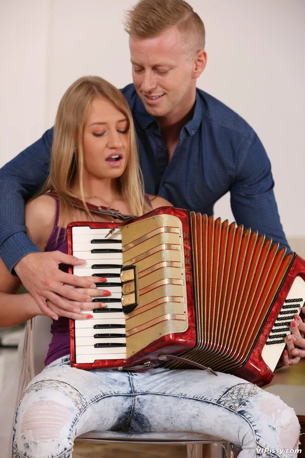 Young accordionist Milana gets pissed on and banged hard by her music teacher  - Pissing, Handjob, Teen, Pussy, Blowjob, Cute, Non Nude, Spreading  - Photo 2