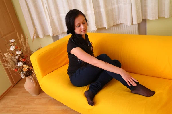 Brunette teen Dalia plays with her pussy after getting completely naked  - Jeans, Amateur, PAWG, Clothed, Brunette, Undressing, Face, Feet, Ass, Spreading  - Photo 4