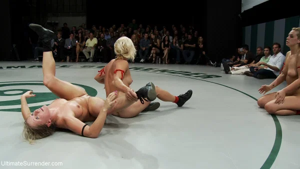 Naked girls participate in a wrestling match before posing naked on the mat  - Sports, MILF, Lesbian, BDSM, Bondage, Ass, Legs, Nipples, PAWG, Tattoo  - Photo 10