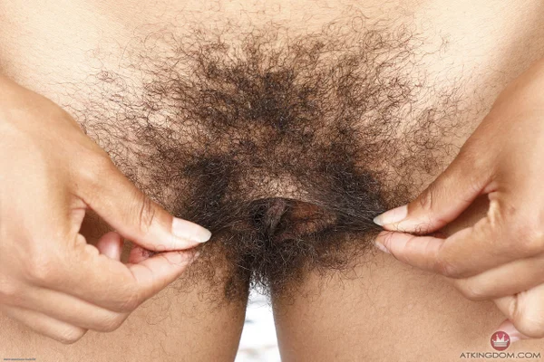 Ebony first timer Oya plays with her pubic hair after getting naked  - Ebony, Hairy, African, Pussy, Teen, Asshole, Big Tits, Outdoor, Amateur, Sexy  - Photo 11