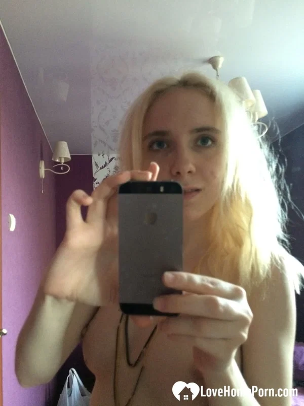 Skinny amateur blonde poses completely naked in her bedroom mirror  - Selfie, Homemade, Amateur, Ass, Pussy, Babe, Beautiful, Solo, PAWG, Non Nude  - Photo 11