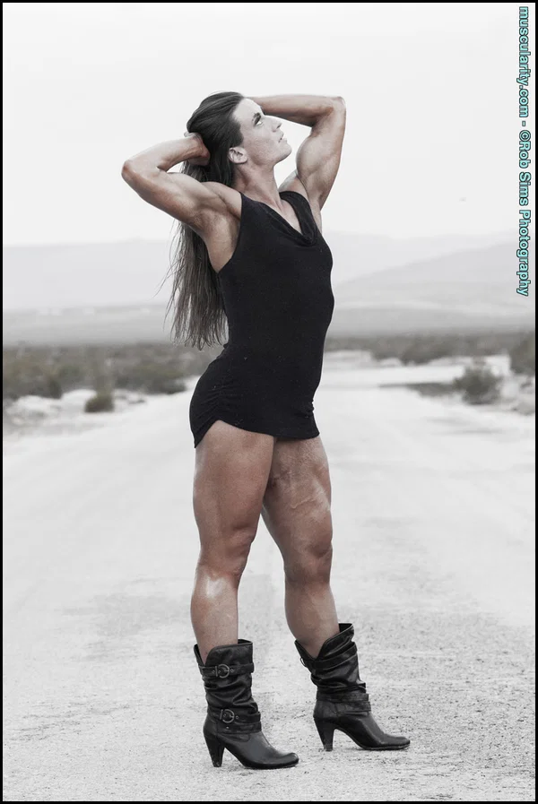 Bodybuilder Carrie Rapp models a little black dress before pumping iron  - Sports, Solo, Boots, Ass, Legs, PAWG, Beautiful, Babe, Brunette, Non Nude  - Photo 1