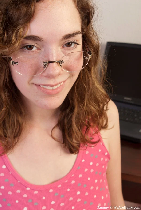 Quiet teen in glasses isn't too shy to show her hairy beaver  - Glasses, Big Tits, Hairy, Skirt, Panties, Natural Tits, Spreading, Ass, Upskirt, Asshole  - Photo 1