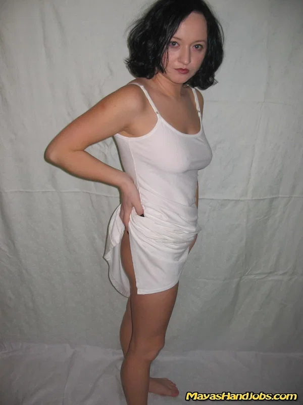 Kinky MILF Mayas Handjobs flaunts her hot natural tits and tasty pussy  - MILF, Short Hair, Brunette, Non Nude, Spreading, Pussy  - Photo 9