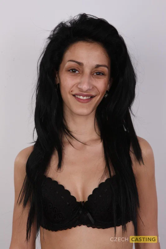Dark-haired amateur strips to her birthday suit while posing by herself  - Amateur, Czech, Face, Close Up, Casting, Hairy, Panties, Nipples, Ass, Clothed  - Photo 7