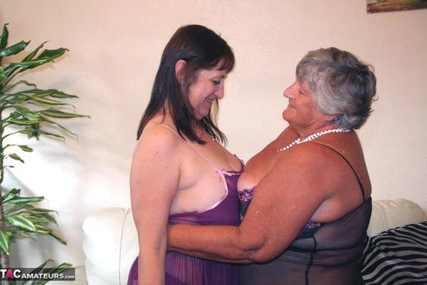 Obese British nan Grandma Libby engages in lesbian acts with a fat woman  - Granny, SSBBW, BBW, Reality, Lesbian, Amateur, Big Tits, Saggy Tits, Chubby, Panties  - Photo 2