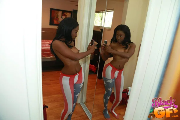 Black dime takes topless selfies before showing her sexy ass and fucking  - Ebony, Girlfriend, African, Cum In Pussy, Hardcore, Ass, Cumshot, Spreading, Brunette, Piercing  - Photo 1