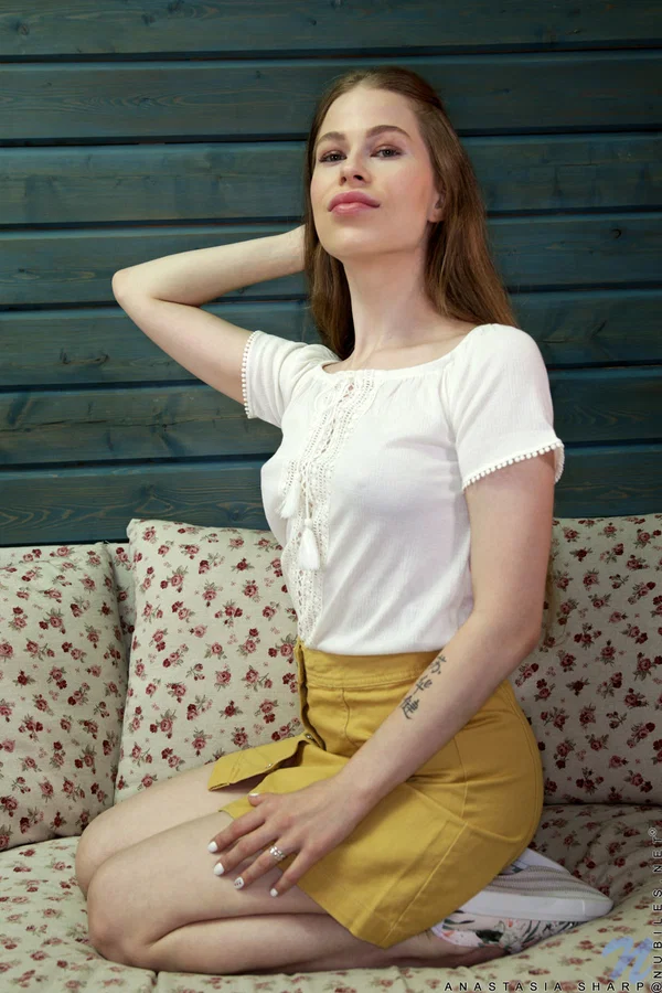 Sexy brunette Anastasia Sharp unveils her big round ass and puffy pussy  - Nipples, Panties, Spreading, Sexy, Skinny, Ass, Pussy, Clothed, Tiny Tits, Beautiful  - Photo 4
