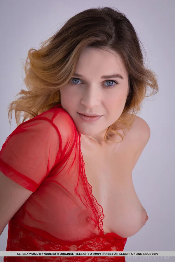 Teen model Serena Wood sheds red see thru lingerie for great nude poses  - Pussy, Teen, Spreading, Hairy, Lingerie, Solo, Close Up, Legs, Skinny, European  - Photo 6