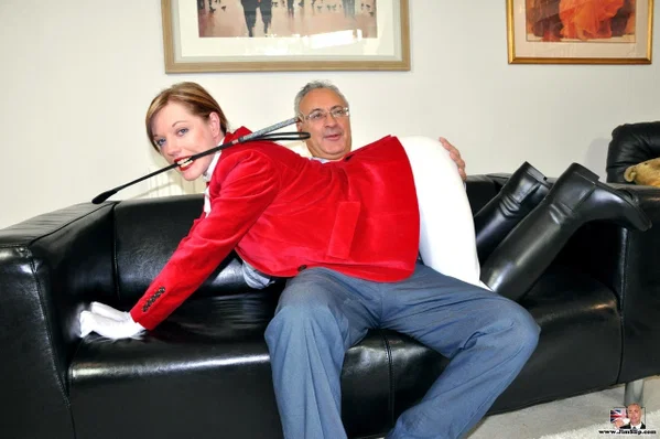 Sexy redhead Holly wears her riding attire while having sex with an old man  - Fetish, Mature, Boots, MILF, Clothed, Hardcore, Cum In Mouth, British, Uniform, Redhead  - Photo 6
