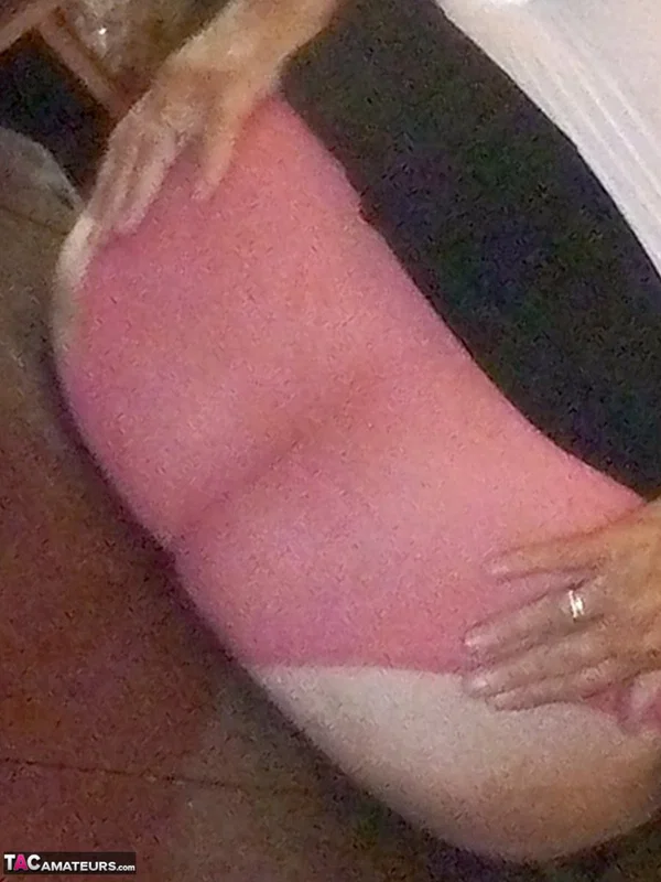 Obese oma Grandma Libby uncovers her large boobs in her underwear and hosiery  - Granny, BBW, Curvy, Chubby, Panties, Thick, Stockings, Skirt, Saggy Tits, Amateur  - Photo 12