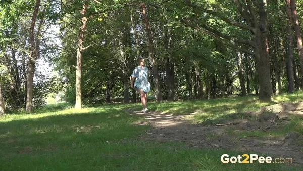 White girl Nikki Dream pees on a dirt path while out for a walk  - Pissing, Panties, Pussy, Close Up, Outdoor, Skirt, Spreading, Babe, Beautiful, Solo  - Photo 2