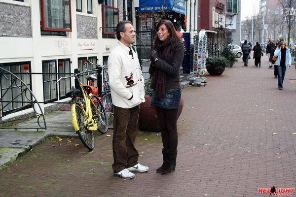 Visiting sex tourist pick up a couple of hookers from the red light district  - Public, Reality, Skirt, European, Clothed, MILF, Fingering, Hardcore, Boots, Outdoor  - Photo 1