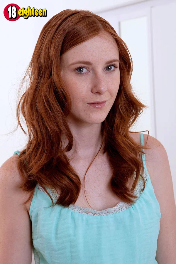 Freckle faced redhead Linda Sweet undresses in front of a mirror in bedroom  - Redhead, Teen, Czech, Babe, Panties, Clothed, Face, Socks, Lingerie, Skirt  - Photo 2