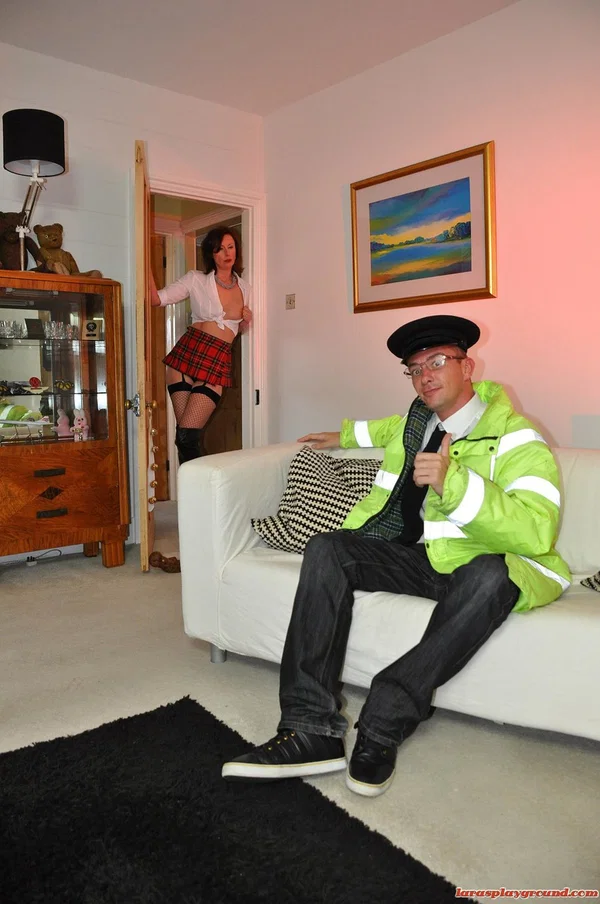 Horny female changes into a naughty schoolgirl outfit before hardcore fucking  - MILF, Amateur, Boots, Mature, Stockings, Big Cock, Facesitting, Uniform, Big Tits, Hardcore  - Photo 2