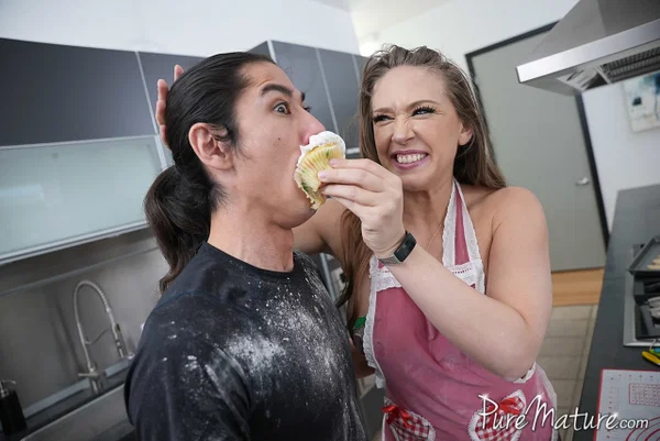 MILF Kagney Linn Karter gives a titjob and fucks an Asian dick in the kitchen  - MILF, Cowgirl, Doggy Style, Hardcore, Pornstar, Cumshot, Pussy, POV, Big Tits, Facial  - Photo 5