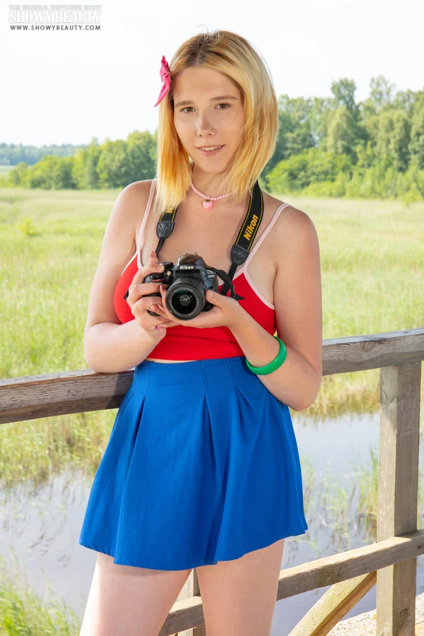 Nice teen Alana gets totally naked on a boardwalk at a marsh  - Amateur, Teen, Outdoor, Spreading, Pussy, PAWG, Shaved, Legs, Tiny Tits, Clothed  - Photo 1