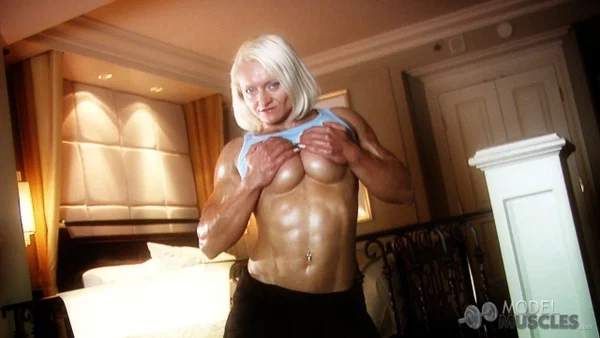 Mature bodybuilder Brigita Brezovac flaunts her muscles & squeezes her boobs  - Sports, Mature, Gym, MILF, Blonde, White, Short Hair, Non Nude  - Photo 3