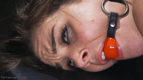 Latina girl Kimber Woods is fitted with a glass dildo before rough sex in bondag  - Bondage, Latina, Pussy, BDSM, Petite, Spreading, Brunette, Feet, Blowjob, White  - Photo 12